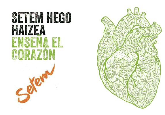 ilustración de un corazón y logo de setem